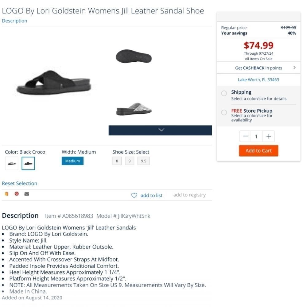 Logo by Lori Goldstein 'Jill' Leather Sandals - Picture 10 of 10